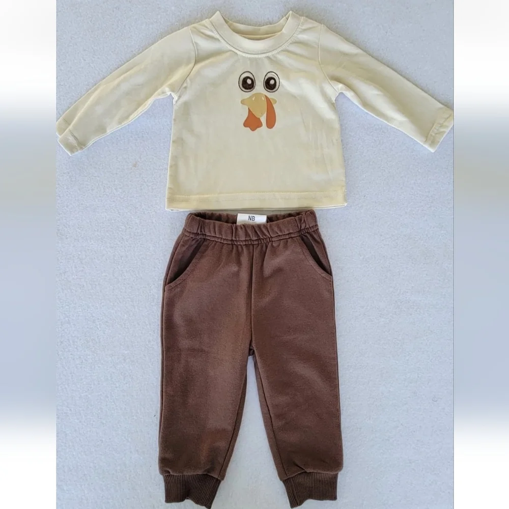 planet cotton Size Newborn‎ 2 piece Boys set Thanksgiving